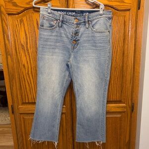 J Crew Button-Fly Light Wash Crop Jeans - Women